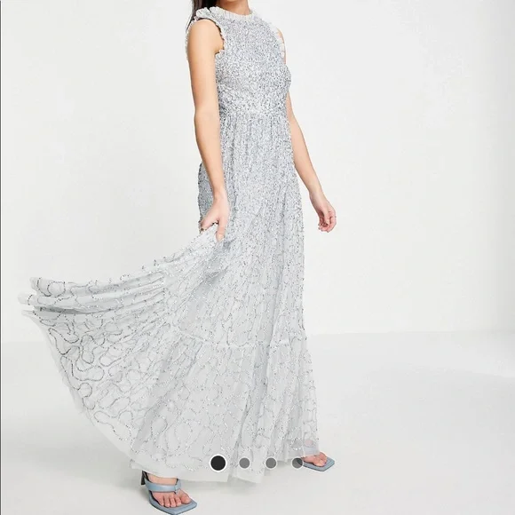 Maya | Dresses | Maya All Over Embellished Maxi Dress With Lace Top |  Poshmark